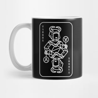 Taurus Zodiac horoscope line art playing card style Mug